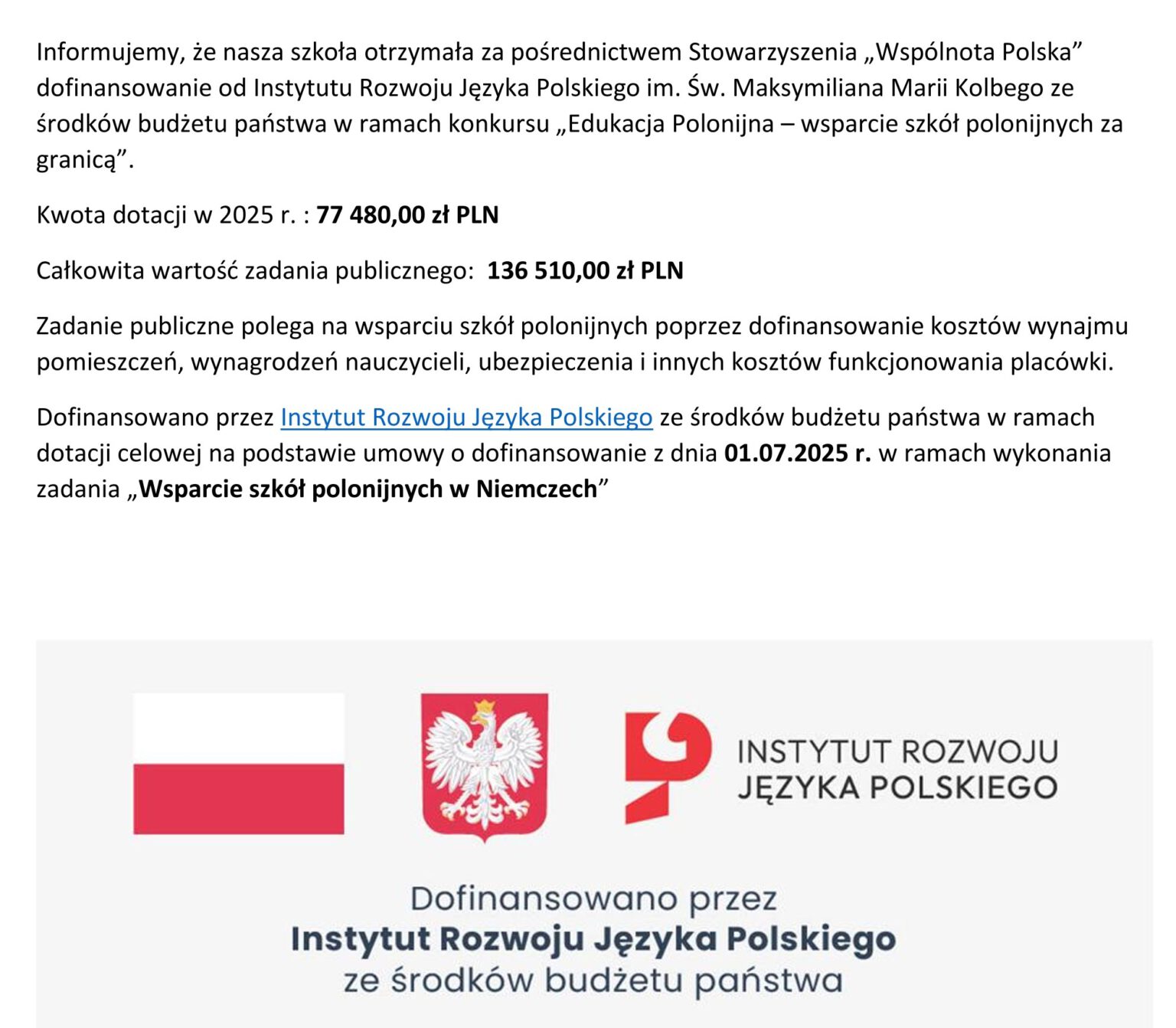 Wsparcie szkół polonijnych w Niemczech